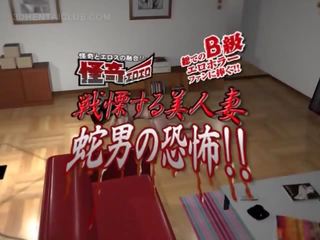 Anime hottie sa damit-panloob ipinako sa pamamagitan ng monsters katawan ng poste